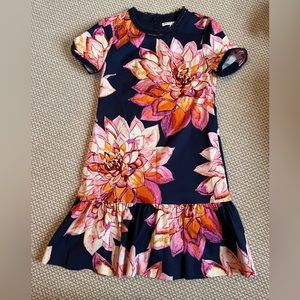 TRINA TURK “Coast” Navy Floral-Print Dress, perfect worn condition, size 6!!